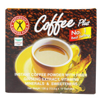 Coffee Plus Instant Coffee mit Ginseng Extrakt 10x135g