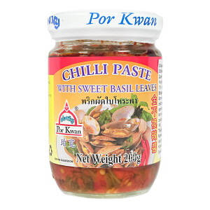 Por Kwan Chilli Paste mit Thai Sweet Basil 200g