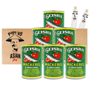 6x425g Geisha Makrele in Tomatensauce (Papa Vo®)