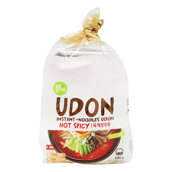 Allgroo Udon Nudeln HOT & SPICY Geschmack 690g