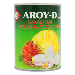 Aroy D Rambutan mit Ananas in Sirup 565g/ATG250g