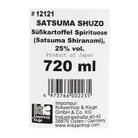 Satsuma Shochu Shuzo Süßkartoffel Spirituose 25%vol. 720ml