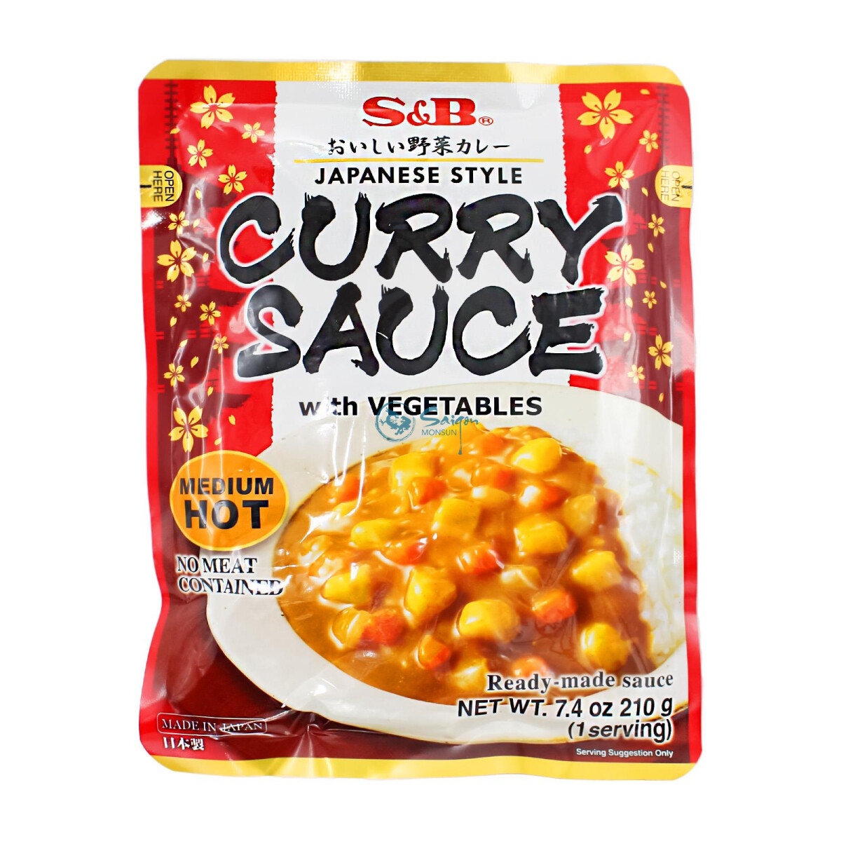 S&B Curry Sauce with Vegetables Medium Hot 210g