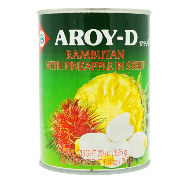 Aroy D Rambutan mit Ananas in Sirup 4x565g/ATG250g