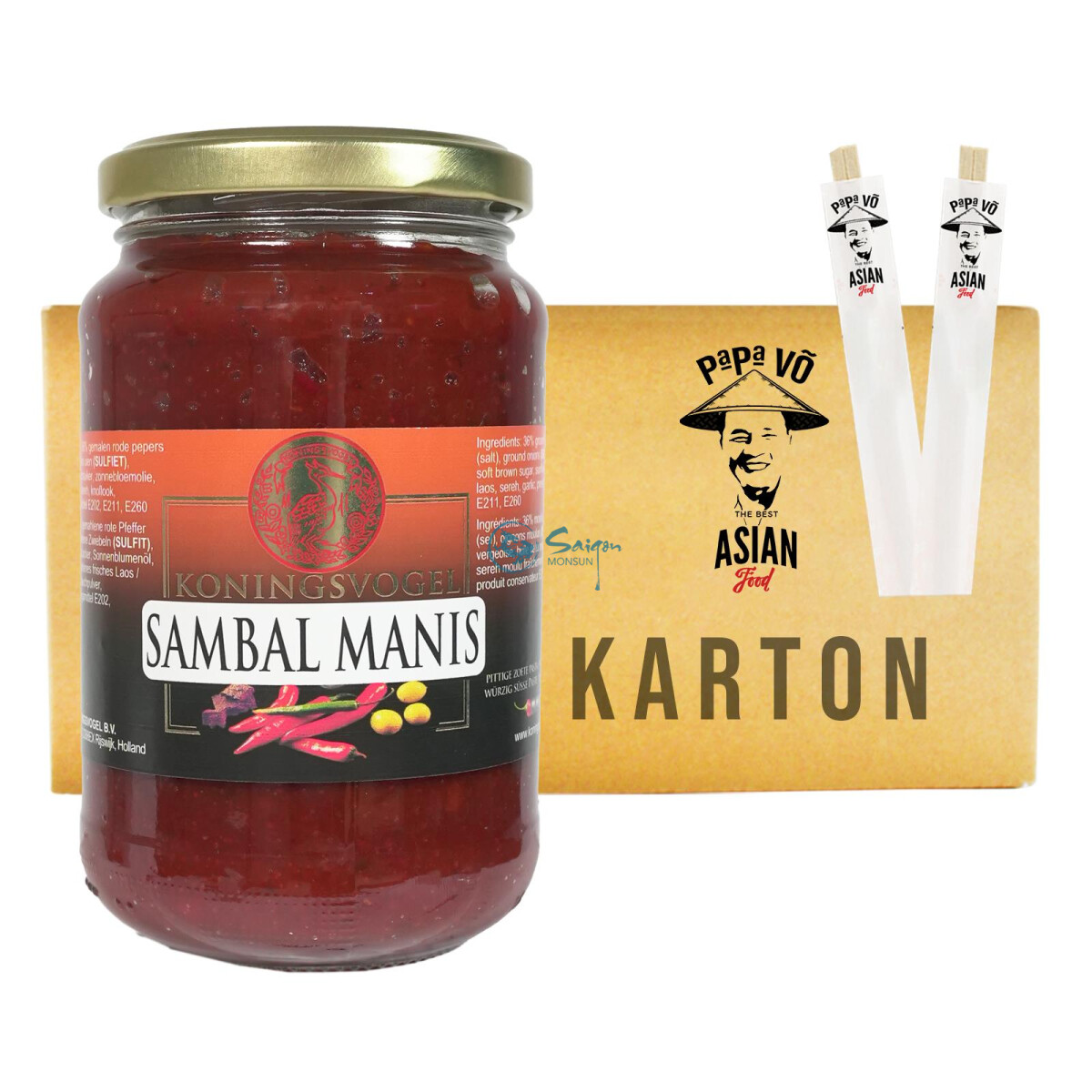 Koningsvogel Sambal Manis 6x375g