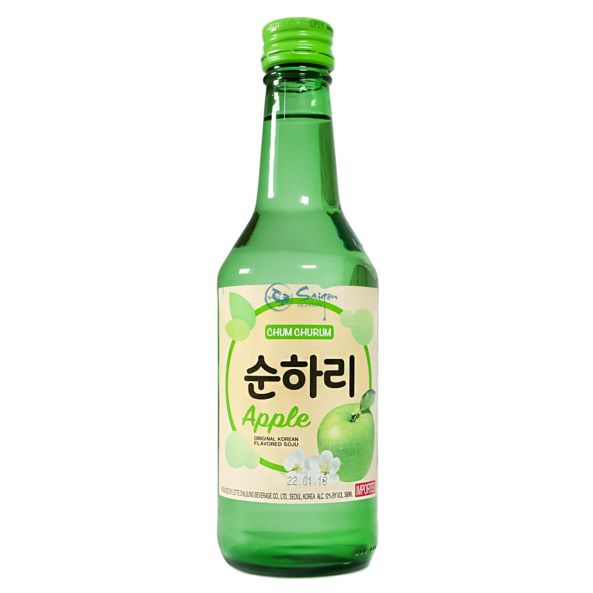 Lotte Chum Churum Apfel Geschmack Soju 360ml 12% alk.