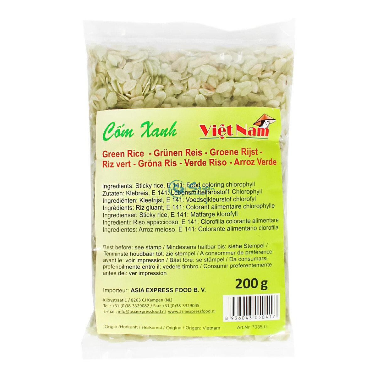 !! Vietnam Grüne Reisflocken 200g Com Dep