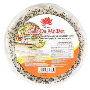 Pink Lotus Banh Da Me Trang Reispapier mit schwarzem Sesam (brüchig) 5x400g