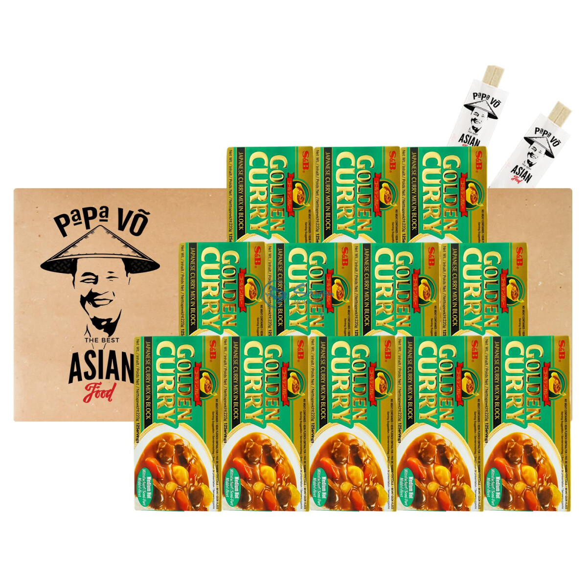 S&B Japanisches Curry MEDIUM Hot 10x220g