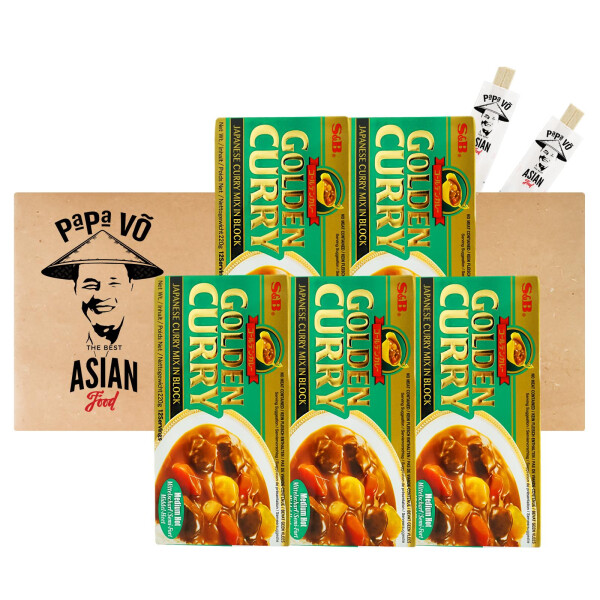 S&B Japanisches Curry MEDIUM Hot 5x220g