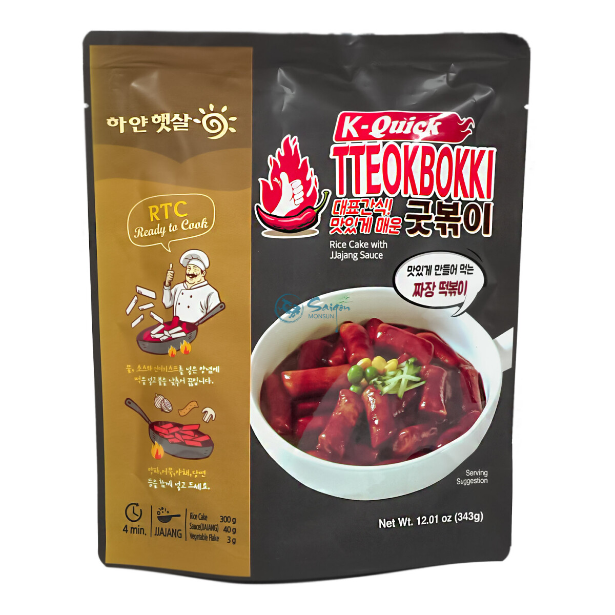 !! Tteokbokki Rice Cake mit Jjajang Soße 343g