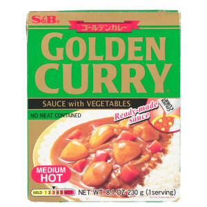 S&B Golden Curry Sauce mit Gemüse MEDIUM Hot 5x230g