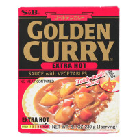 S&B Golden Curry EXTRA HOT Sauce mit Gemüse 5x230g
