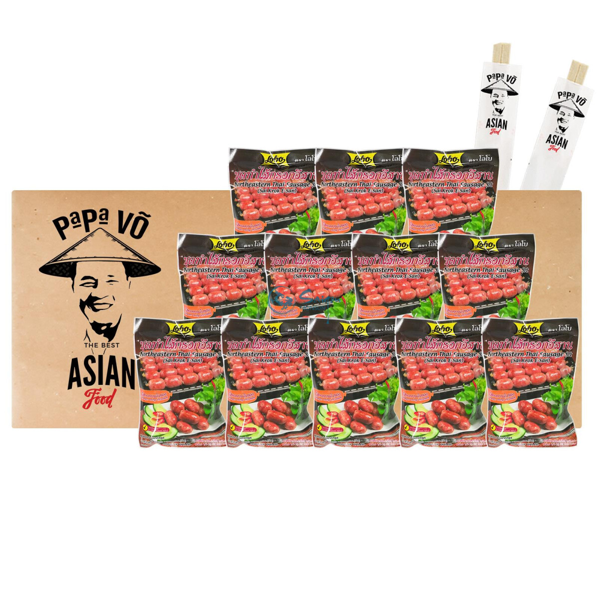 Lobo Zubereitung für Sai Krok Thai Wurst 12x75g