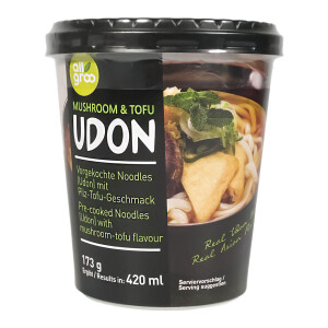 Allgroo Udon Cupnudeln Pilz und Tofu Geschmack 12x173g