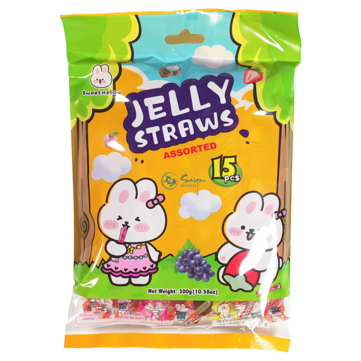 Sweet Mellow Jelly Straws Assorted 300g