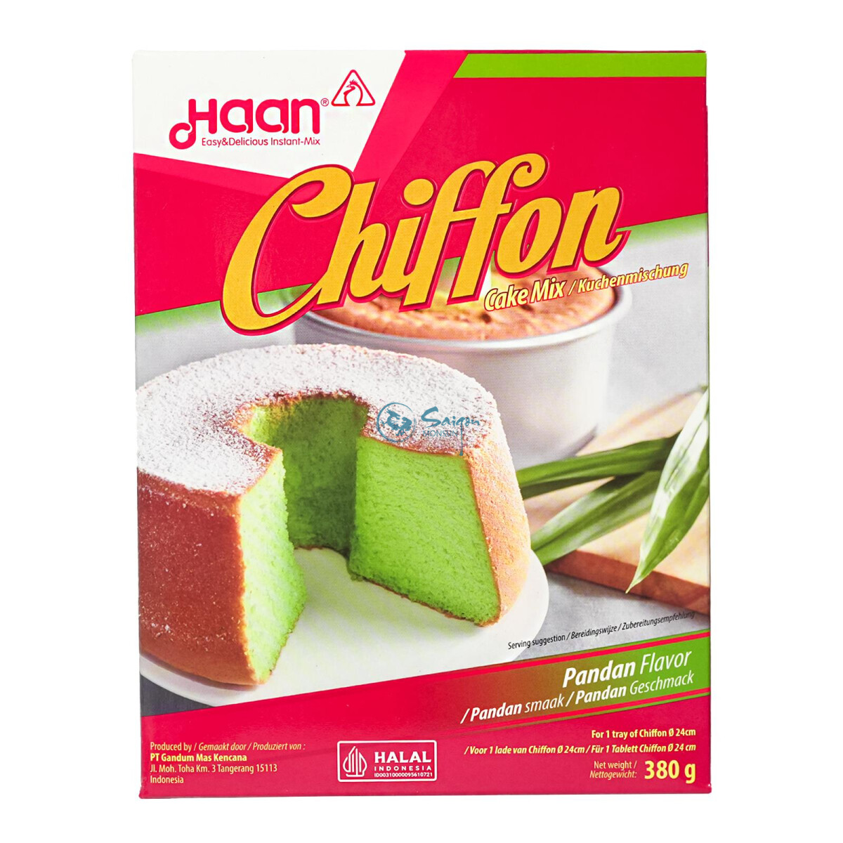 Haan Chiffon Cake Mix Pandan Flavor 380g