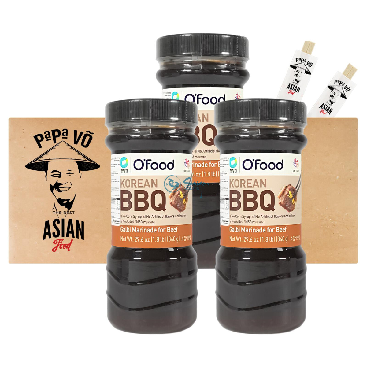 O´Food Korean BBQ Galbi Marinade für Beef 3x840g