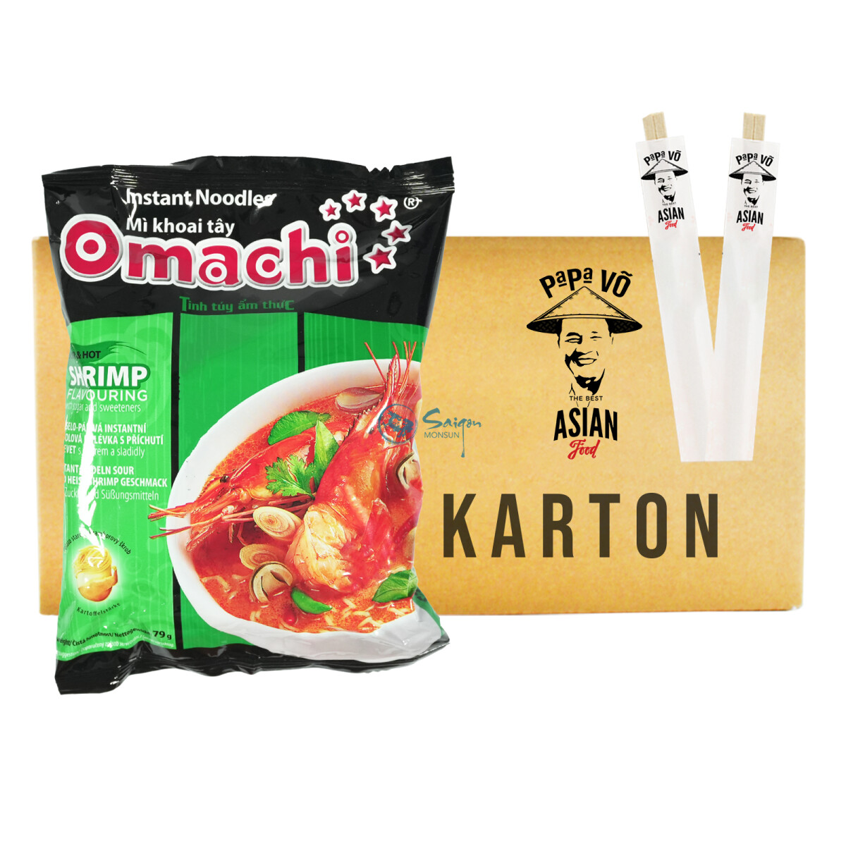 Omachi Instantnudel Shrimps Geschmack 30x79g