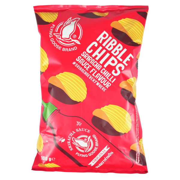 Flying Goose geriffelte Kartoffelchips mit Sriracha Saucen Geschmack 100g