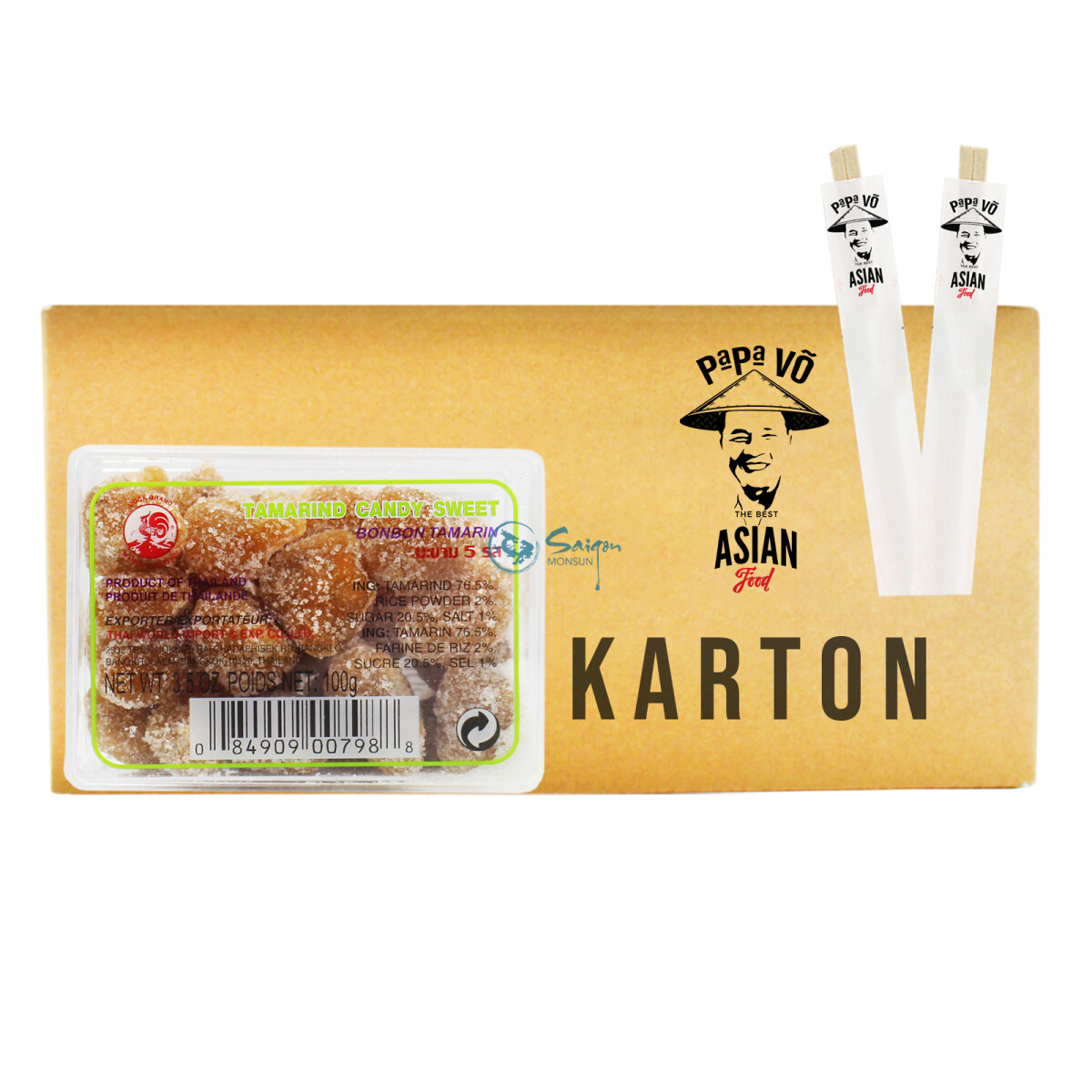 Cock Tamarindenbonbon mit Zucker aussenrum 20x100g