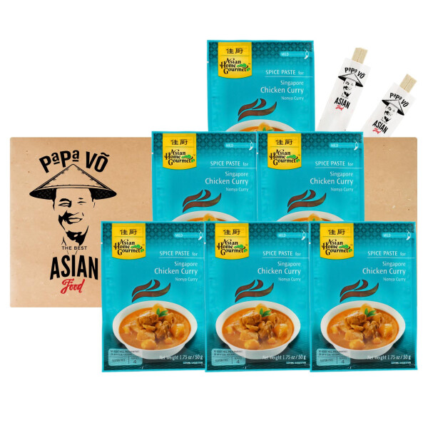 Asian Home Gourmet Würzpaste Singapur Chicken Curry 6x50g