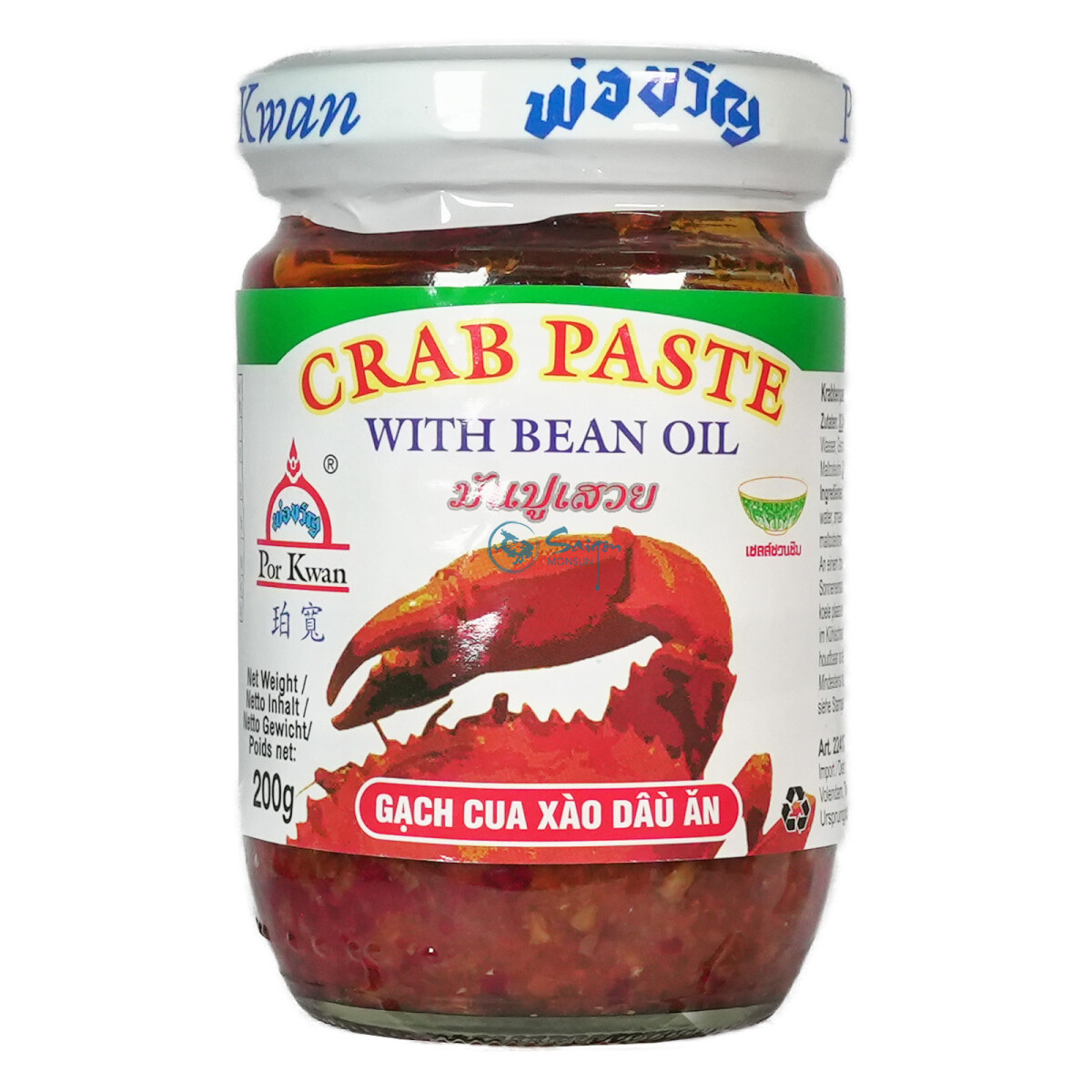 Por Kwan Cua Gach Crab Paste mit Sojaöl 200g
