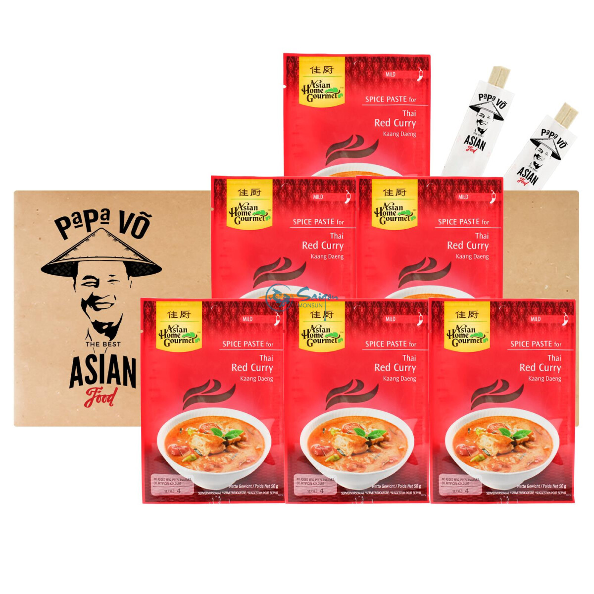 Asian Home Gourmet Würzpaste für Thai Curry rot...