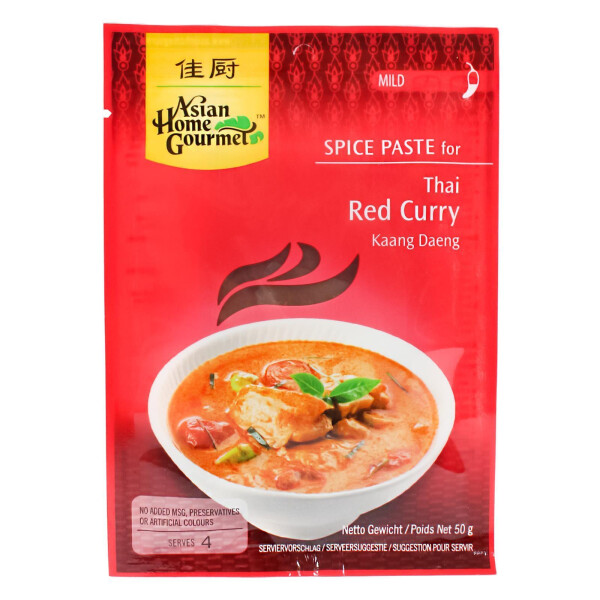 Asian Home Gourmet Würzpaste für Thai Curry rot 6x50g