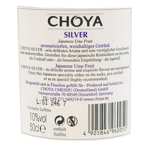 Choya Silver Pflaumenwein aromatisiert 500 ml