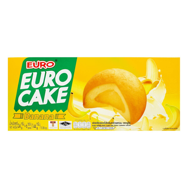Euro Cake Banana Thai Biskuit Küchlein mit Füllung 144g