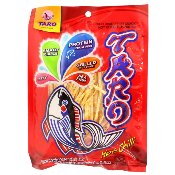 Taro Fish Snack Hot Chilli Flavour 52g (rot)