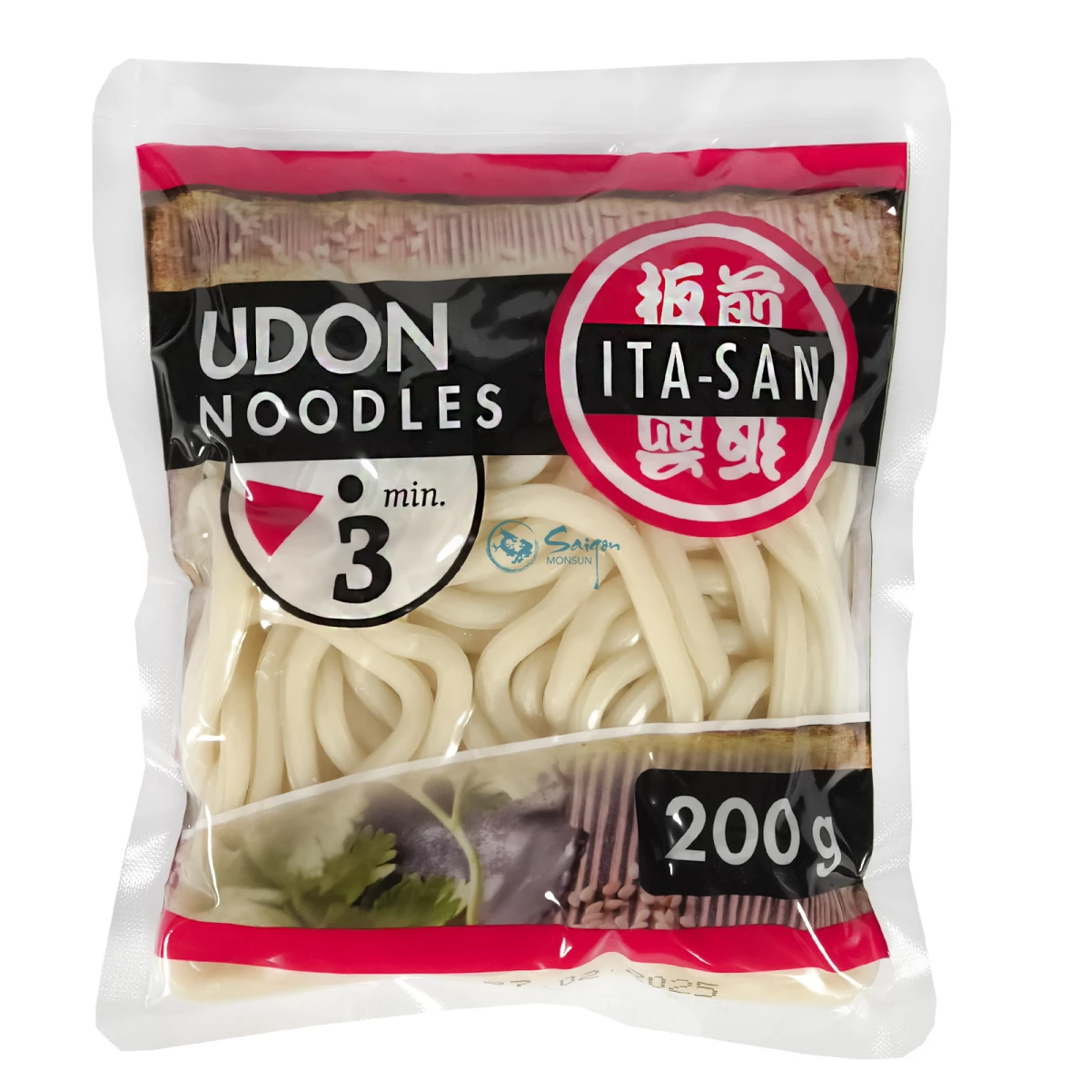 Verpackung von Udon-Nudeln der Marke Ita-San.